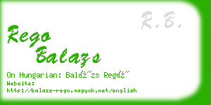 rego balazs business card